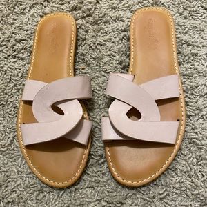 Size 7 pink & tan sandals